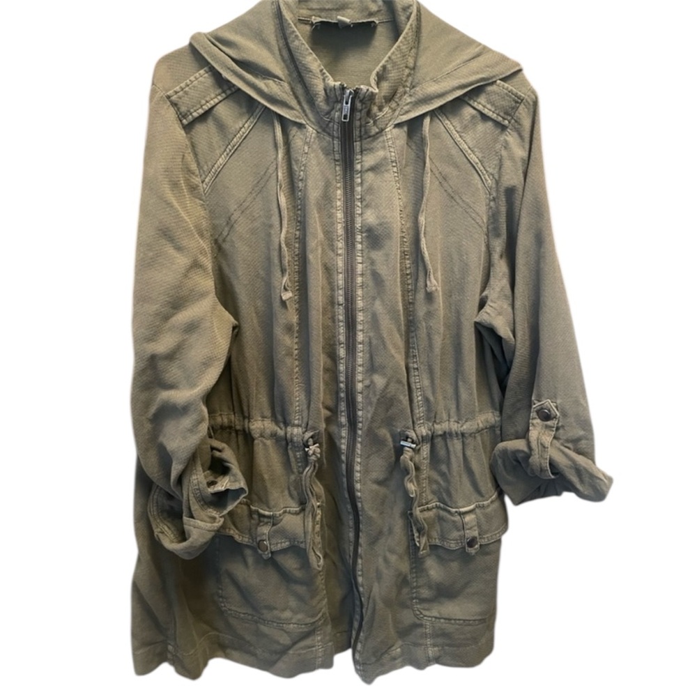 Torrid 2 olive lightweight hooded utility jacket Size 1/1x/14-16